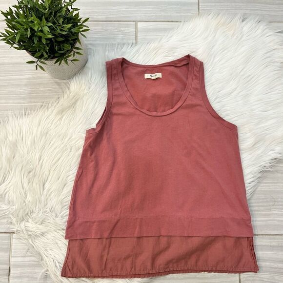 Madewell Mauve Silk Bottom Tank Top - Picture 1 of 8